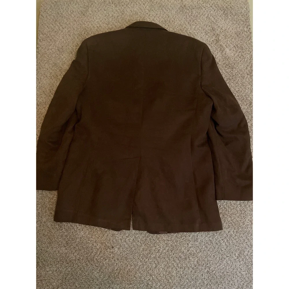 Lauren Ralph Lauren Men's Blazer Jacket 42L Brown Faux Suede Paisley Lined